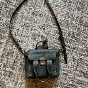 Mini Pashli Leather Satchel- dark gray